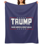 Trump Make America Great Again Logo Blue Shrink-resistant Throw Blanket