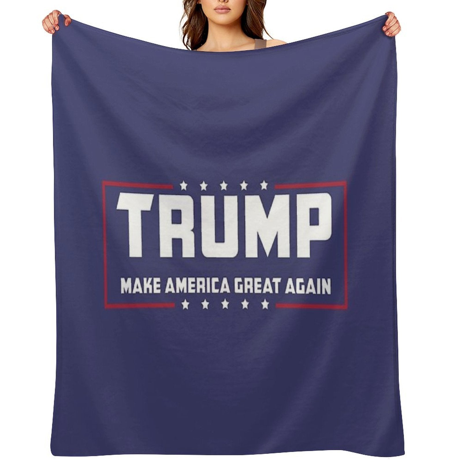 Trump Make America Great Again Logo Blue Shrink-resistant Throw Blanket