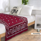 Bandana Burgundy Gift-ready Throw Blanket