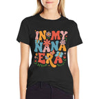 Funny In My Nana Era Retro Groovy Mothers Day Nana Butterfly  Slim-fit Cut T-Shirt