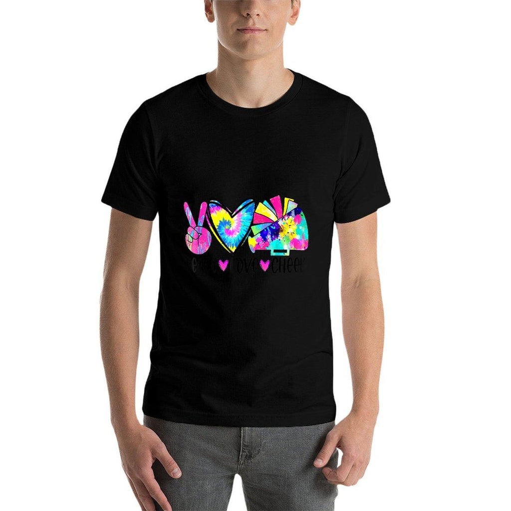 Peace Love Cheer Tie Dye Cheerleading Cheerleader Gift  Slim-fit Cut T-Shirt