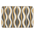 Hourglass Abstract Mid-century Modern Pattern in Charcoal Grey, Muted Mustard Gold, And Cream  Anti-Trip Bath Mat