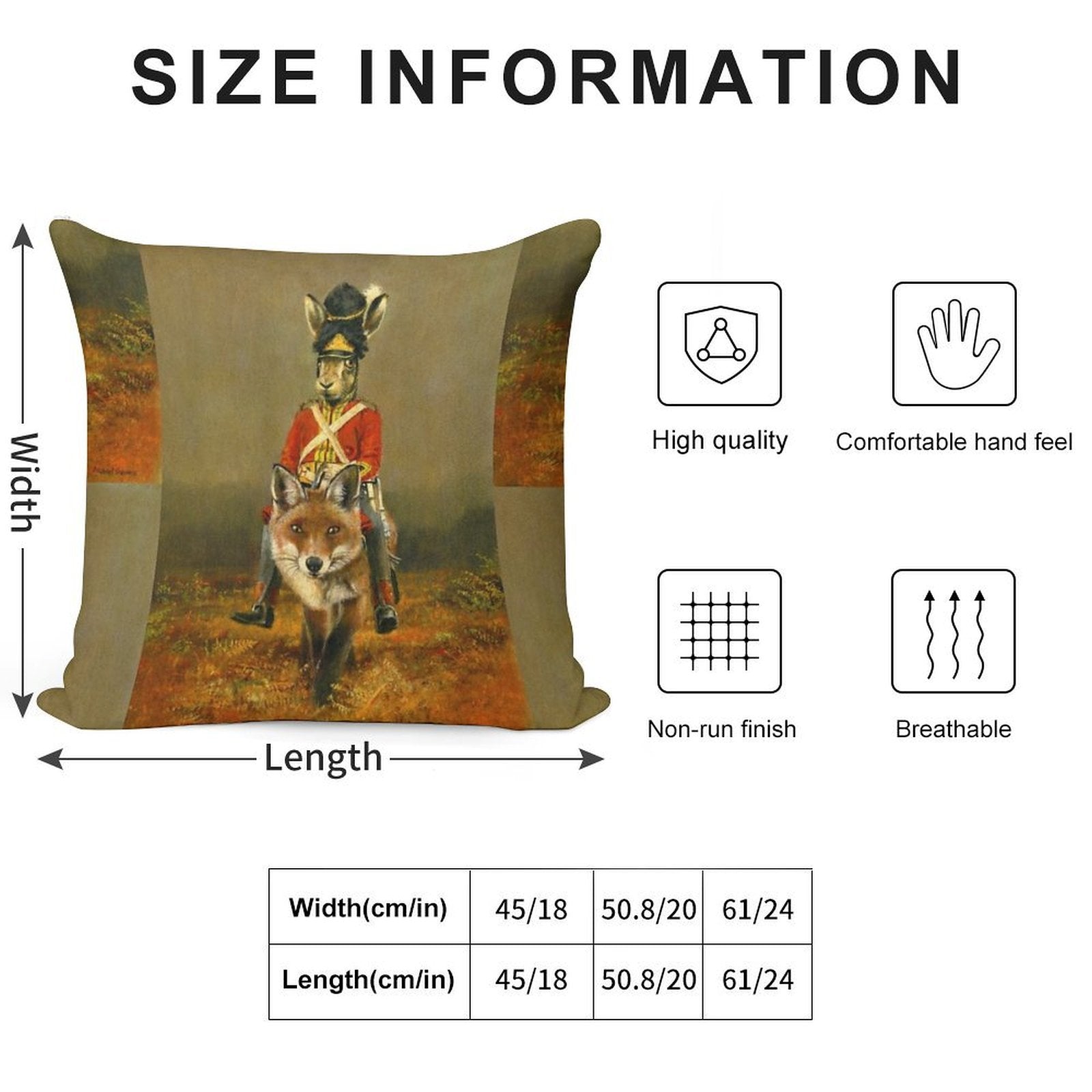 Hare And Fox Cavalry Soft Home Decor Throw Pillow