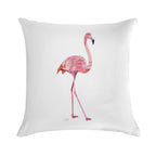 Flamingo Collage Soft Short Plush Fabric Throw Pillow