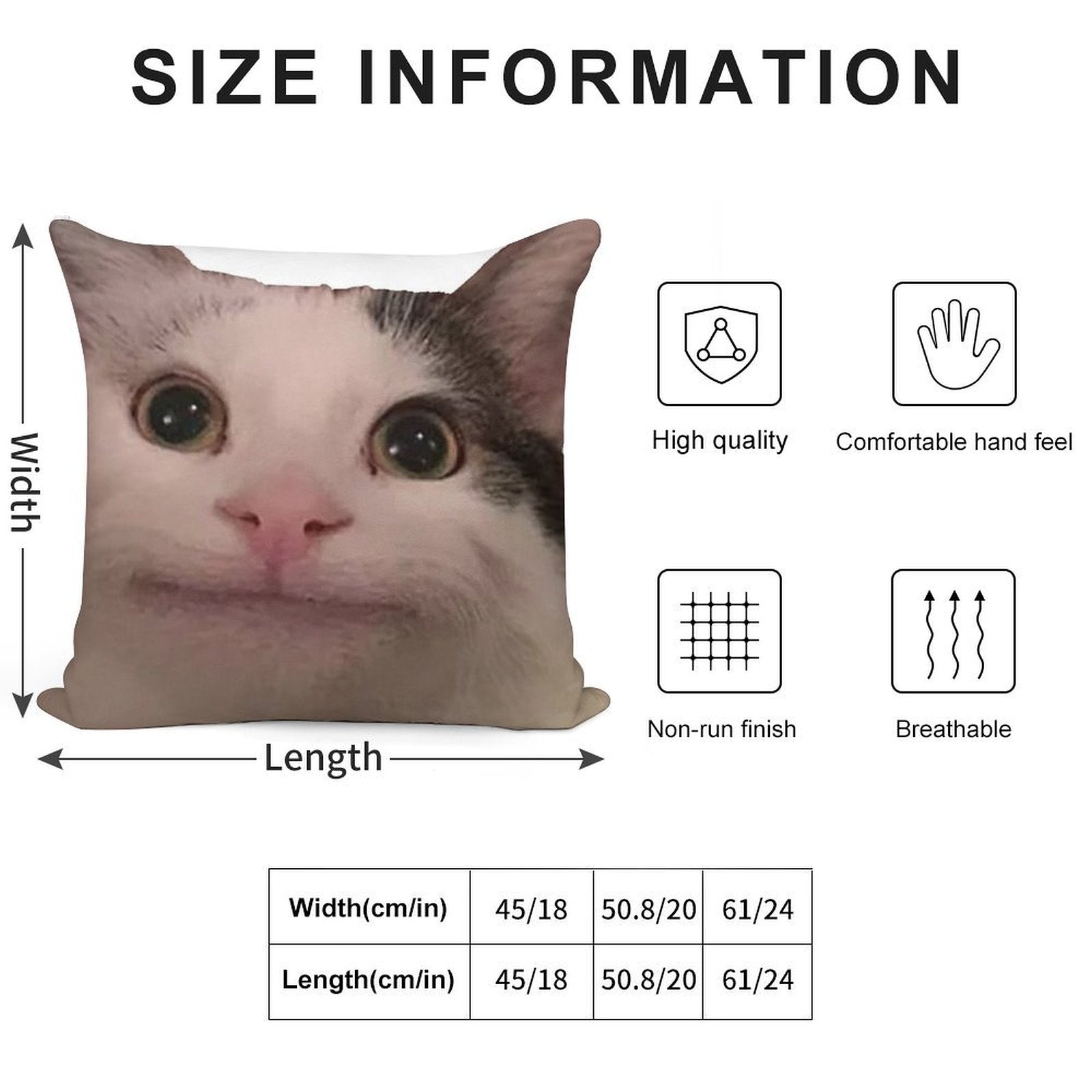 Polite Cat Meme, Funny Cat Meme Soft Warmth Comfort Throw Pillow