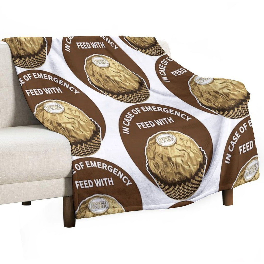 In Case Of Emergency Feed With Ferrero Rocher Machine-washable Throw Blanket