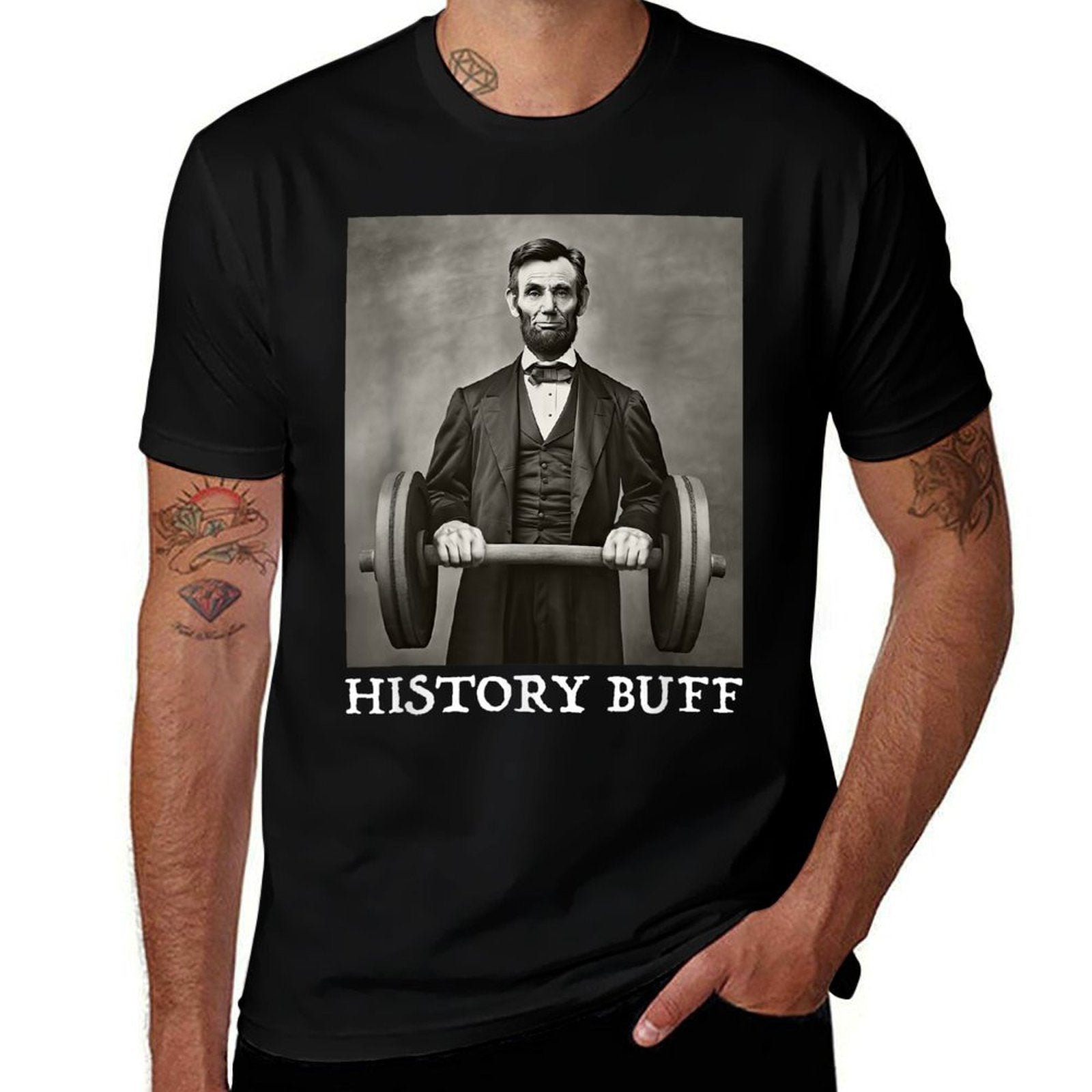 Funny Abraham Abe Lincoln July 4th History Buff Mens  Wrinkle-resistant T-Shirt