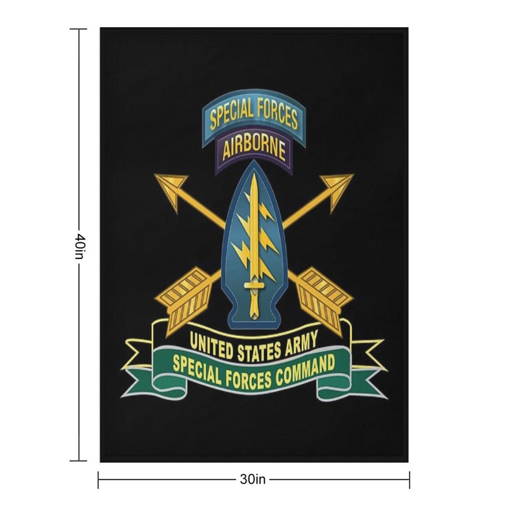 Army - US Army Special Forces Command - SSI W Br - Ribbon X 300 Compact Throw Blanket