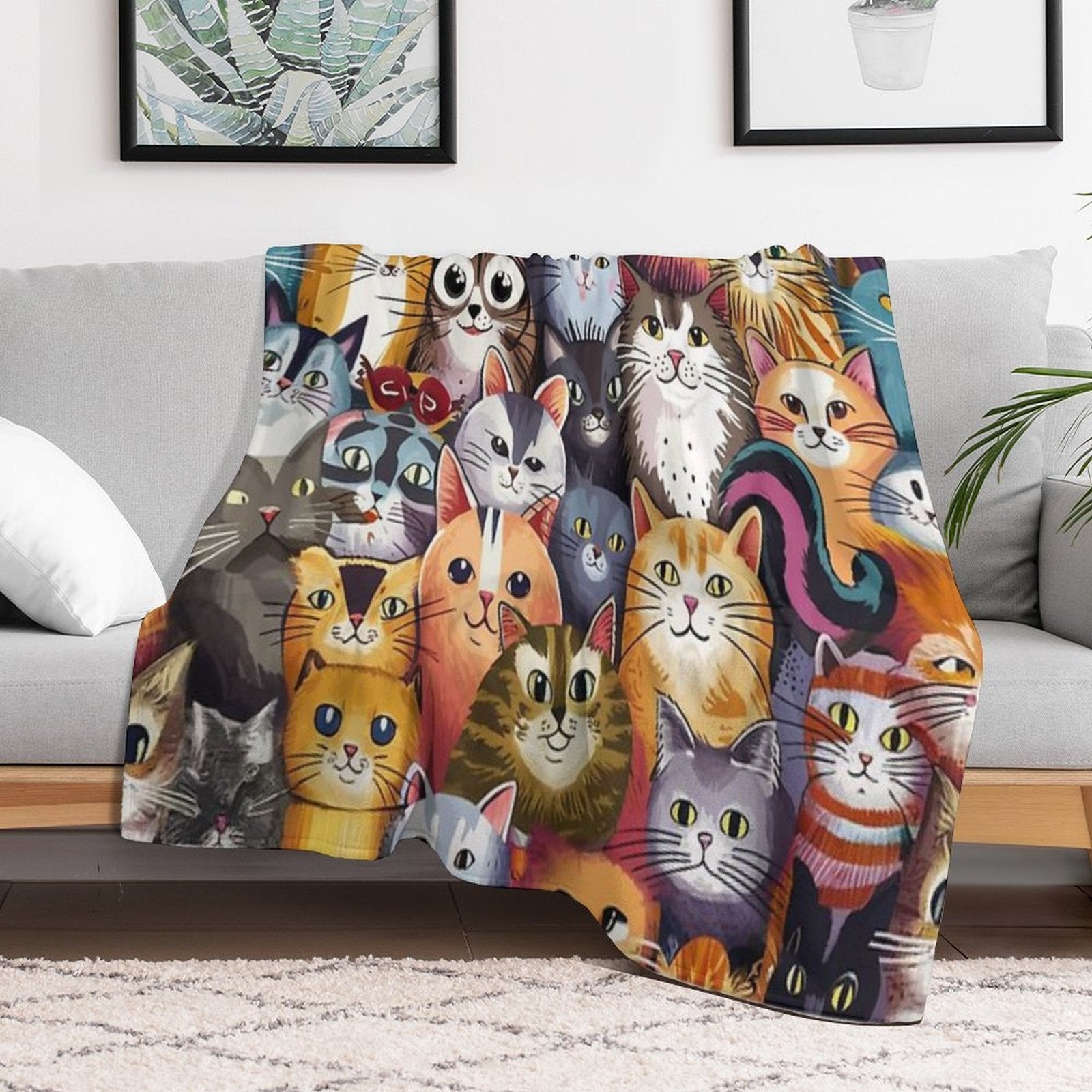 Cute Cats Durable Throw Blanket