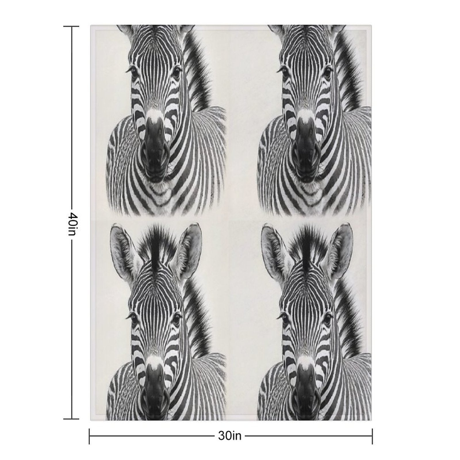 Realistic Black And White Zebra Portrait All-season Throw Blanket