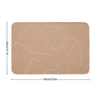 Tan Pattern  Easy To Clean Bath Mat