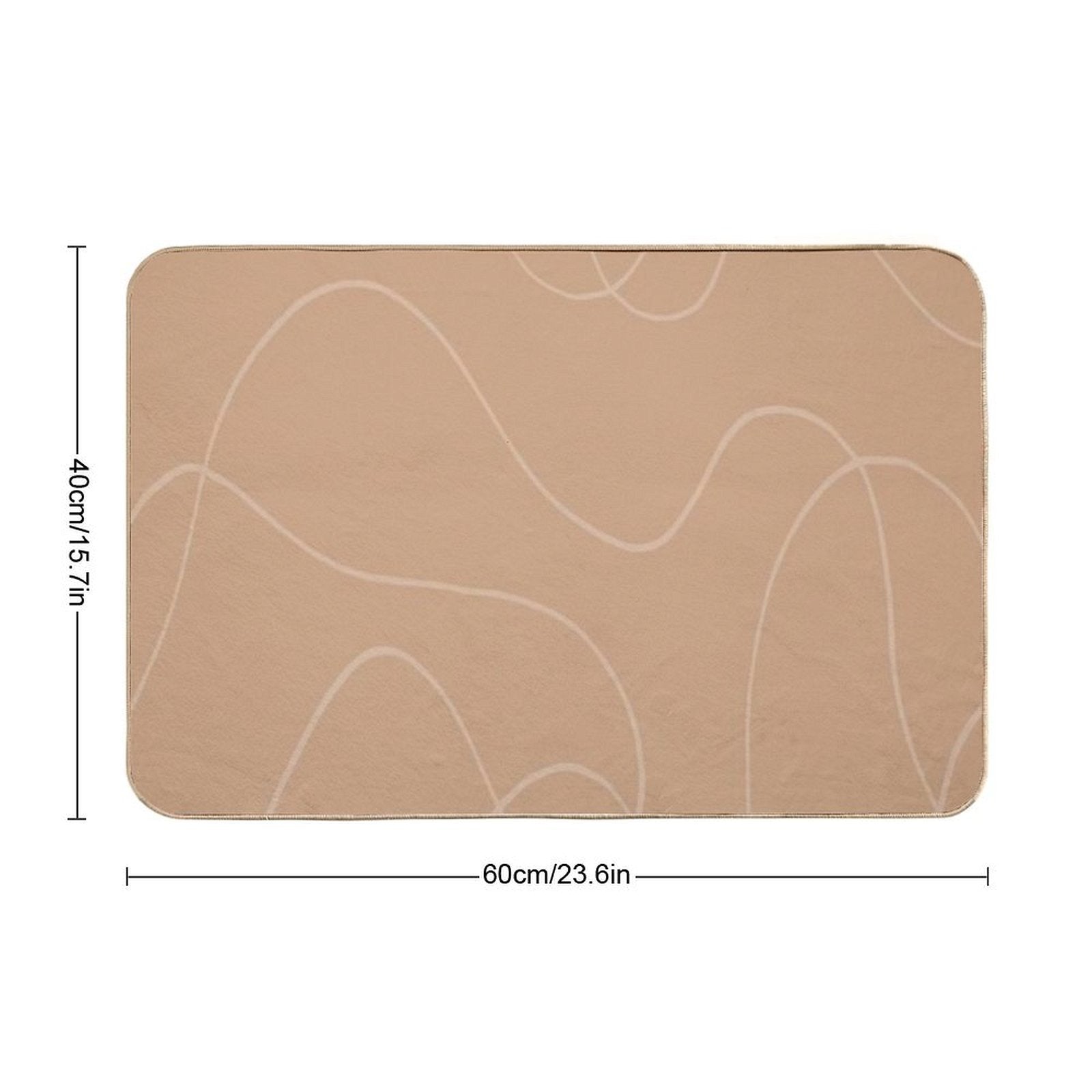 Tan Pattern  Easy To Clean Bath Mat