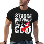 Stroke Survivor by The Grace of God - Stroke Survivor  Rolled Sleeves T-Shirt