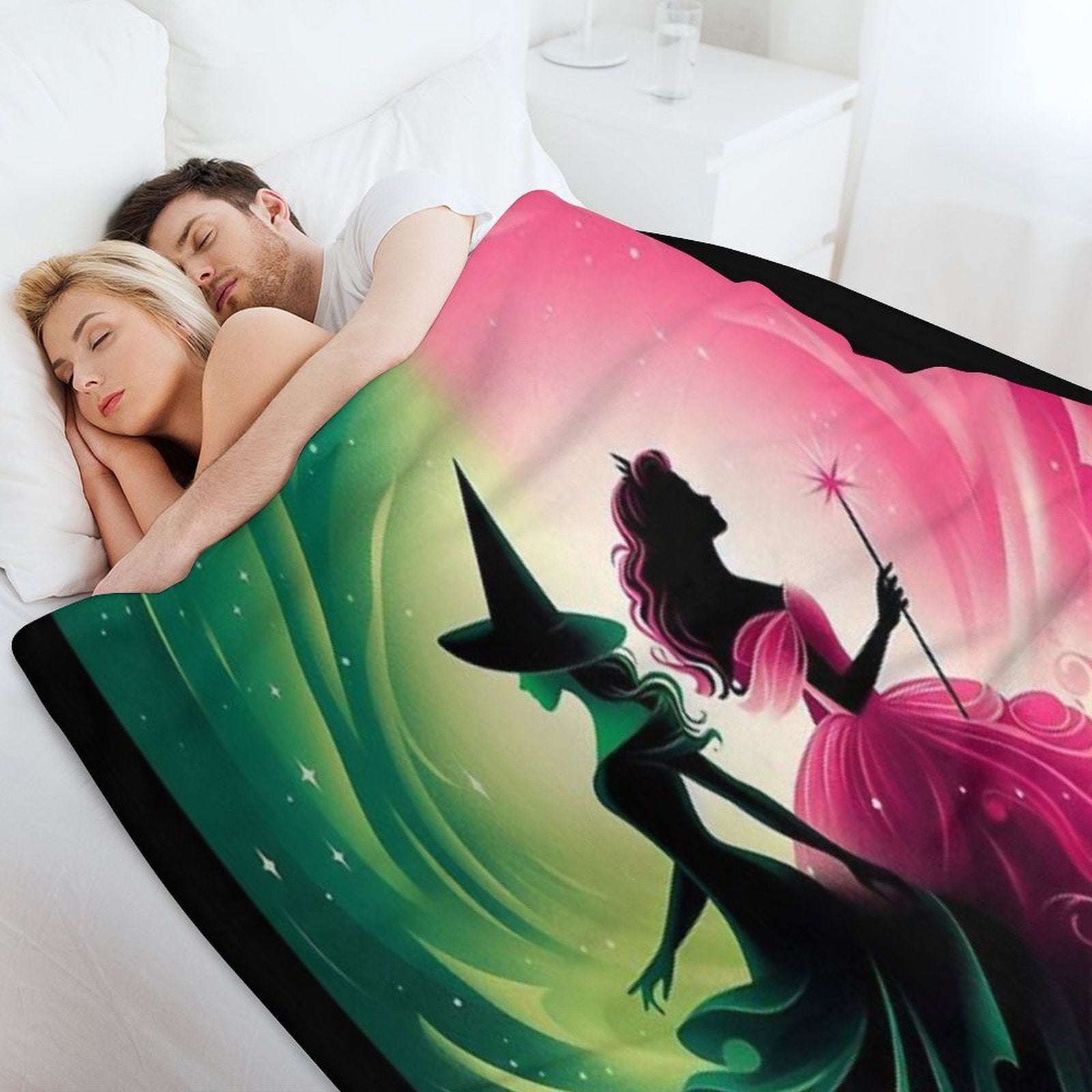 Elphaba & Glinda Wicked The Musical Defying Gravity Wrinkle-free Throw Blanket