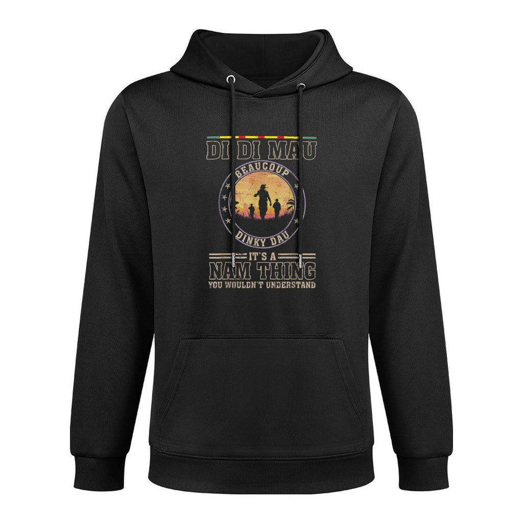 US Military Vietnam War Vets Gift Di Di Mau Dinky Dau Its Nam Thing Funny Vietnam Veteran - Black, Small, Unisex-Adults,, Shape Retention Hoodie