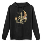 Funny Skeleton Doing Yoga And Drinking Coffee For Halloween Pilling-Resistant Hoodie