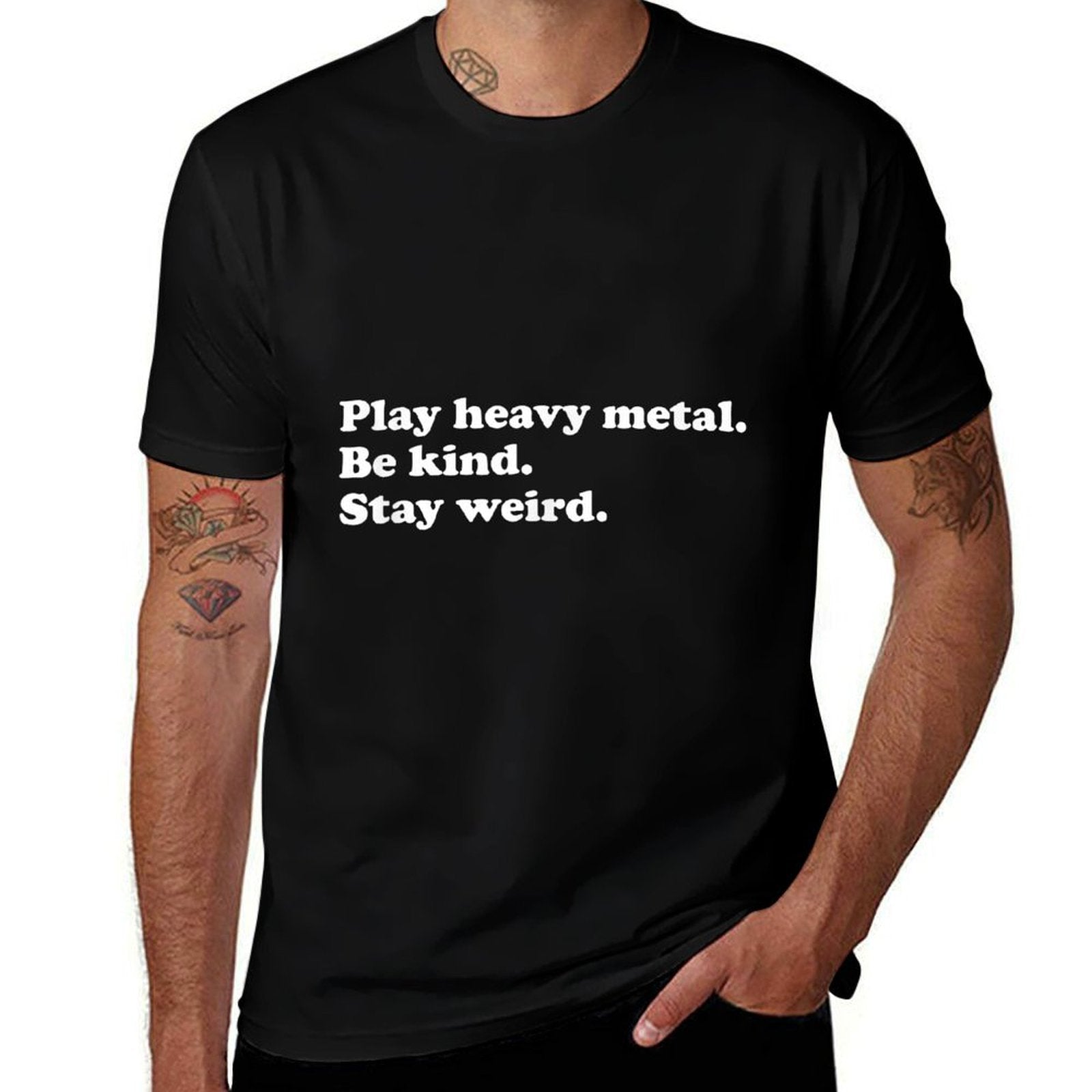 Men Womenns Boys Or Girls Funny Heavy Metal  Rolled Sleeves T-Shirt