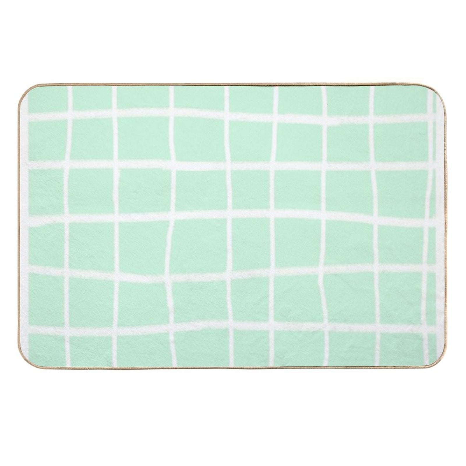 Hand Drawn Pastel Mint Pattern (mint Green Snow White)  Multi-Purpose Bath Mat
