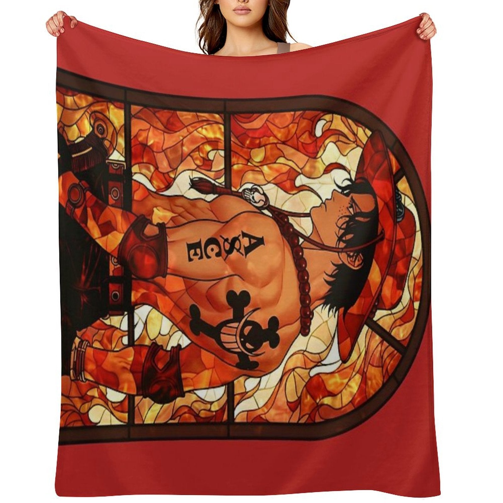 Stained Glass Fire Fist All-season Throw Blanket