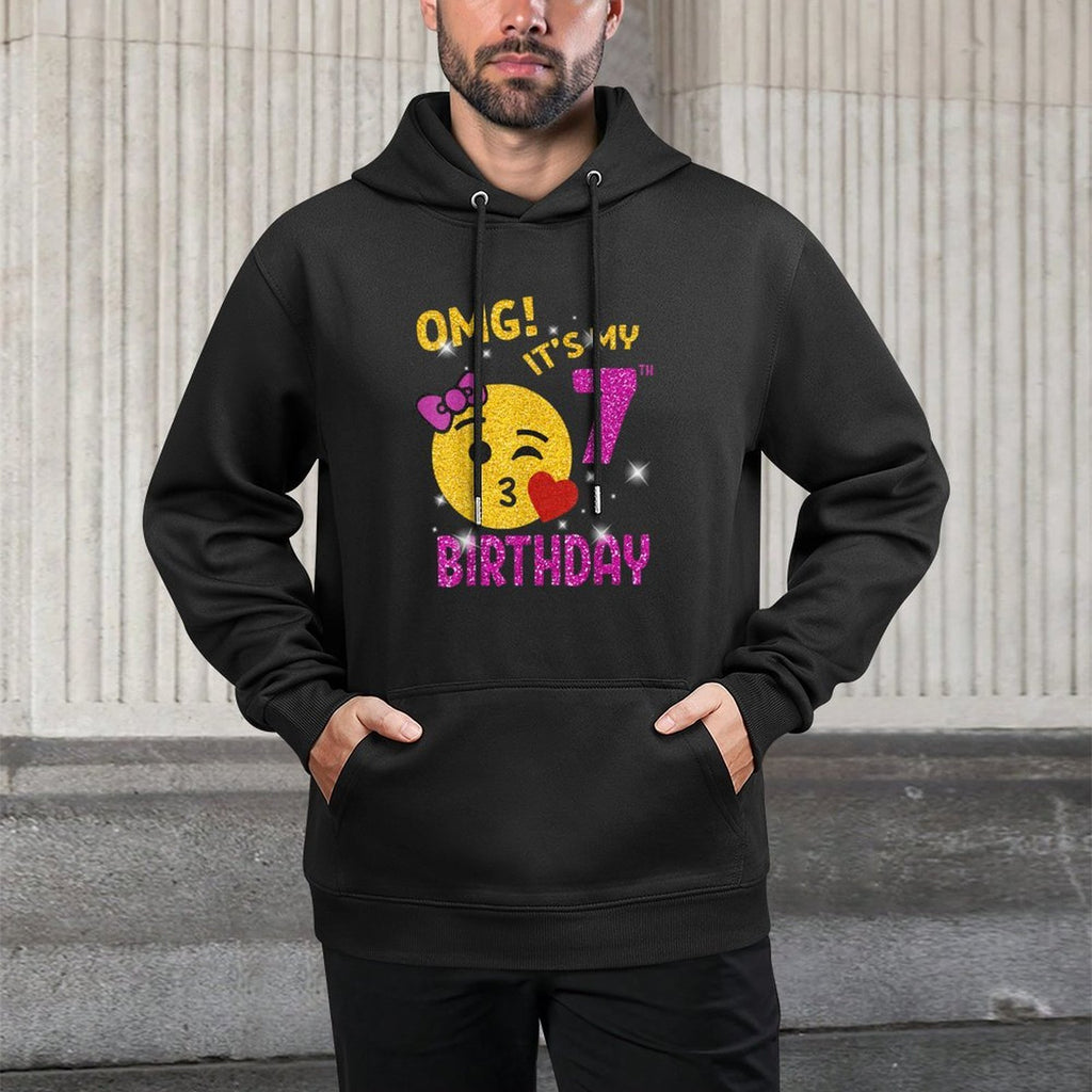 OMG It's My 7th Birthday Girl Cute 7 Yrs Old Birthday Party Layering Staple Hoodie