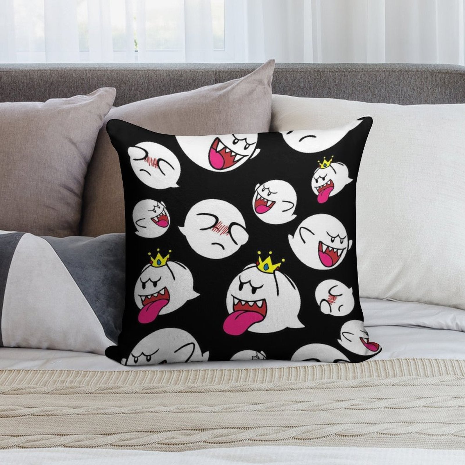 King Boo Swarm Soft Skin-Friendly Throw Pillow