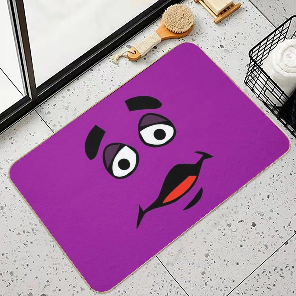 Grimace Cartoon Design - Transparent Background  Long-Lasting Bath Mat