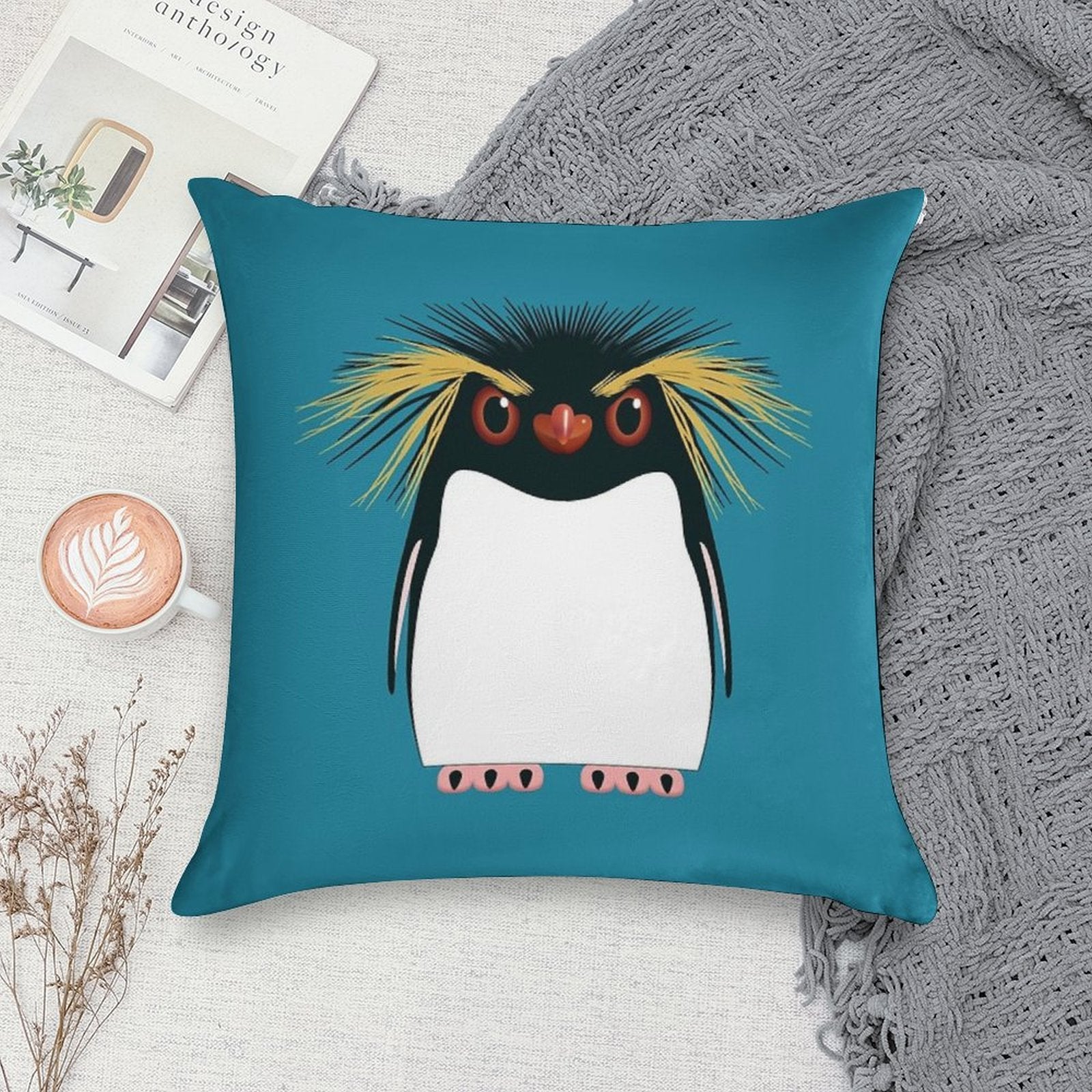 Rockhopper Penguin Soft Style Accent Throw Pillow