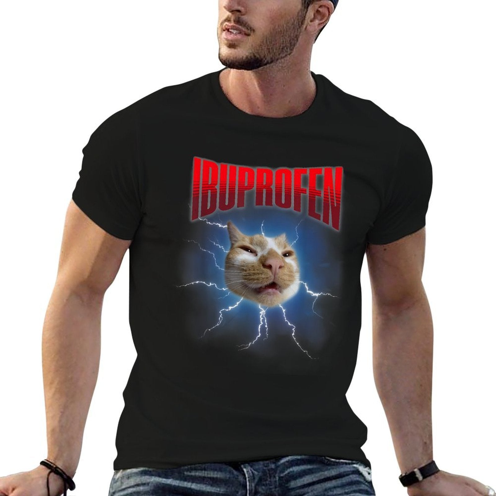 Funny Ibuprofen Cat Hilarious Cat Meme Women Men Kids  Lightweight T-Shirt