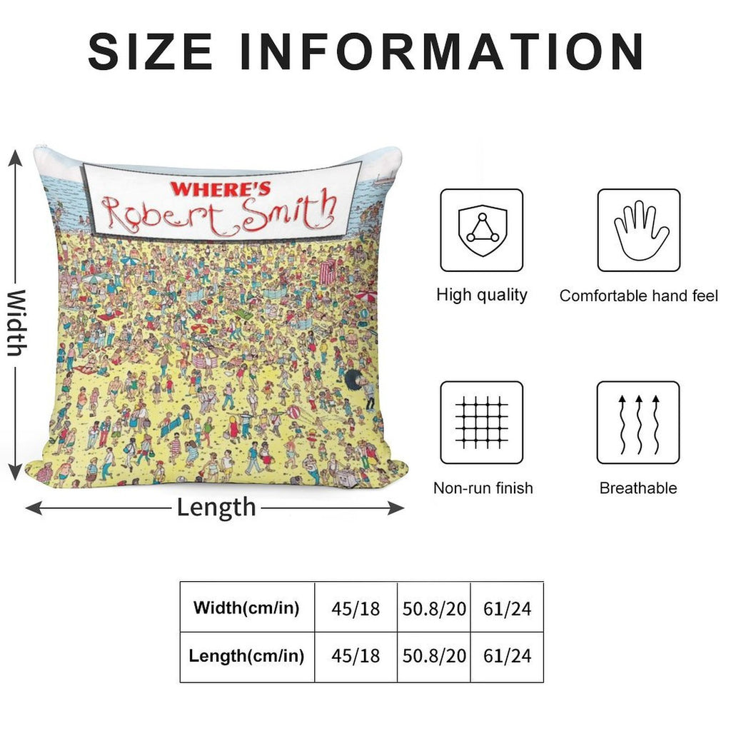 Where's Robert Smith - The Cure Soft Reinforced Edging Throw Pillow