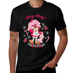 Strawberry Shortcake Berry Merry Christmas Holiday Vintage  Polyester Blend T-Shirt