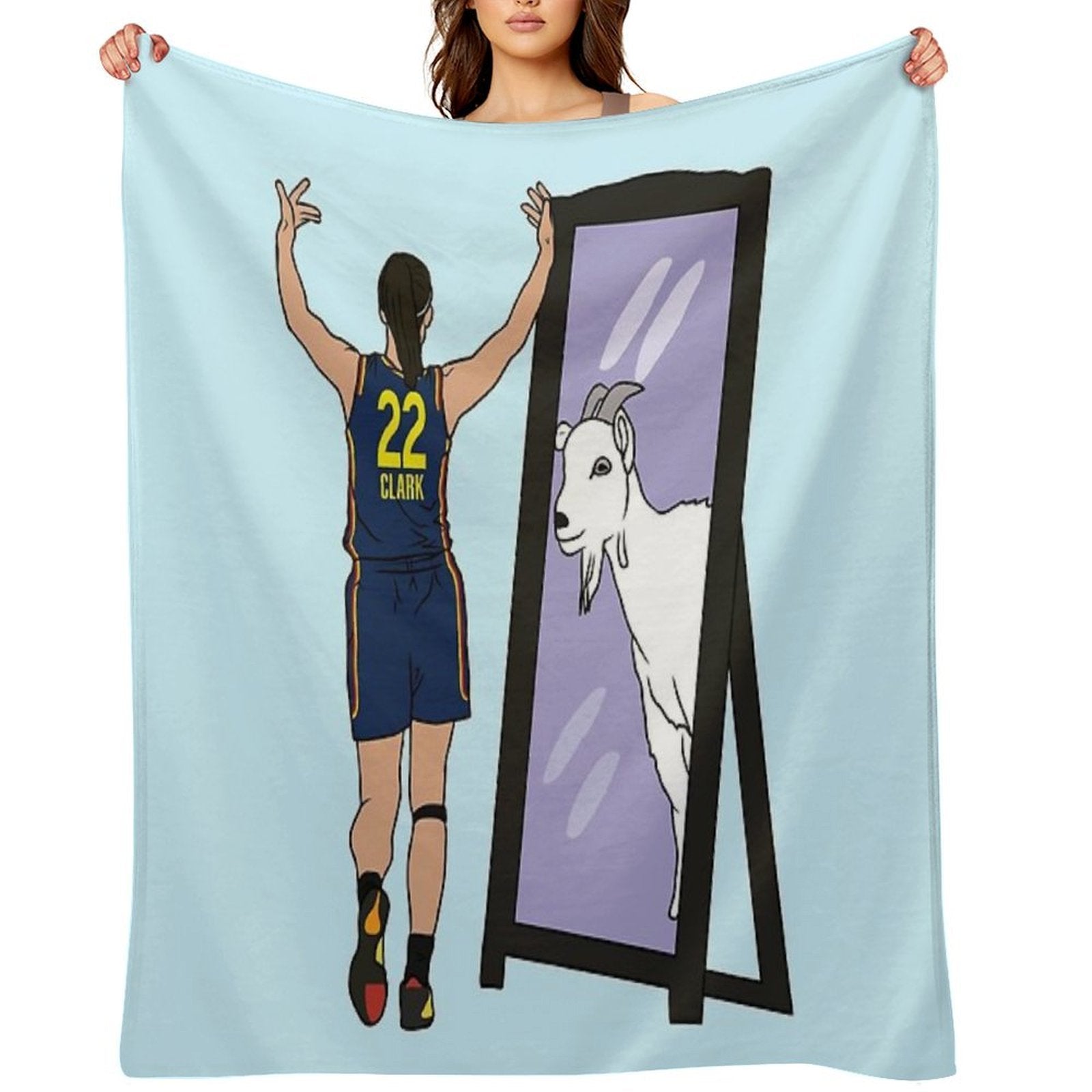 Caitlin Clark Mirror GOAT (Indiana) Shrink-resistant Throw Blanket