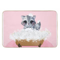 Cute Baby Raccoon in A Bathtub, Girls Bathroom Print, Baby Animals in Tub, Whimsy Animal, Kids Bathroom Art  Non-Slip Bath Mat