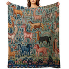 Whimsical Beastly Animals Wrinkle-free Throw Blanket