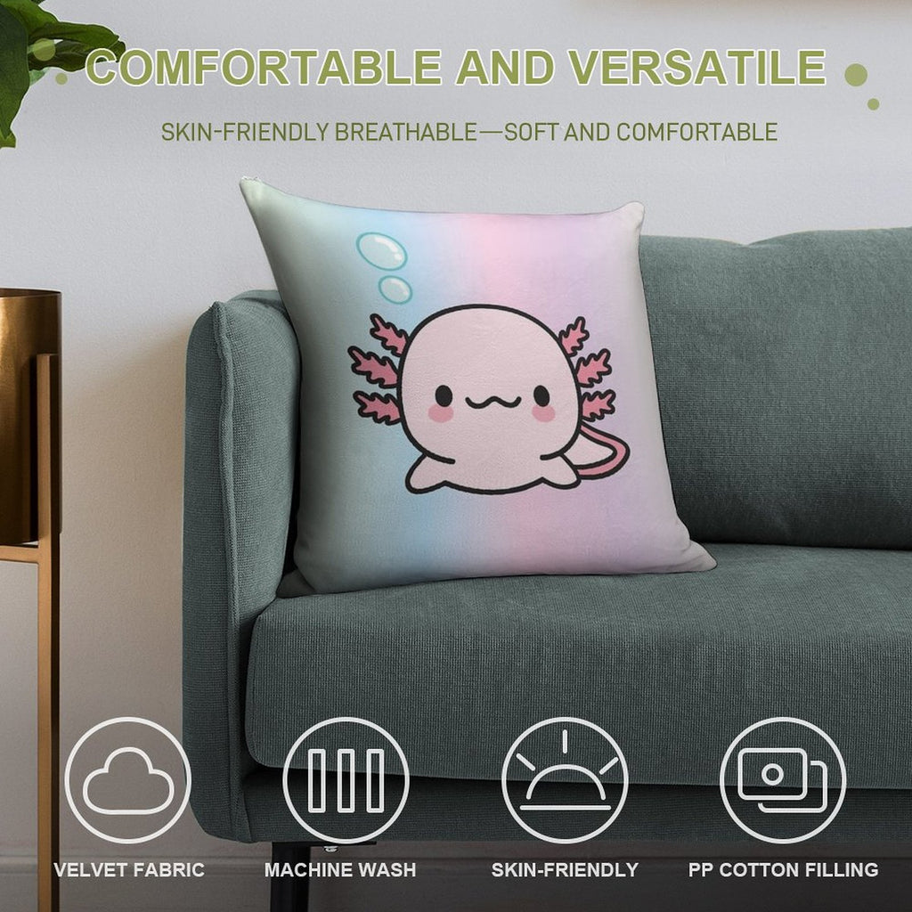 Cute Axolotl Soft Ultra-Soft Texture Throw Pillow