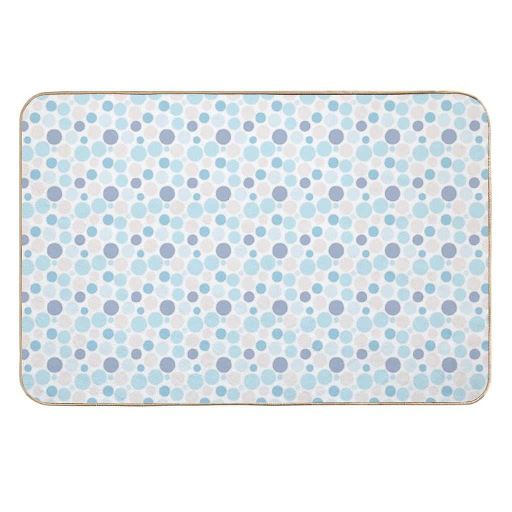 Abstract Circle Pattern - Blue And Grey  Dirt-Trapping Bath Mat