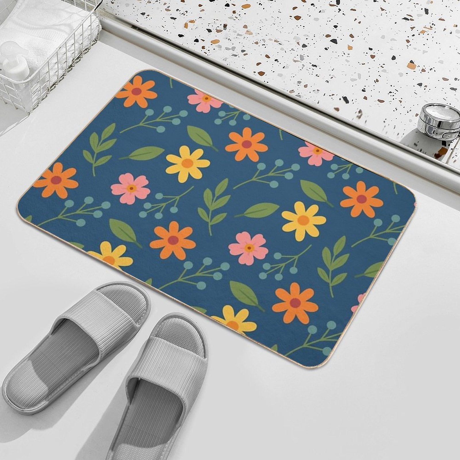 Flowers And Plants  High-Traffic Bath Mat
