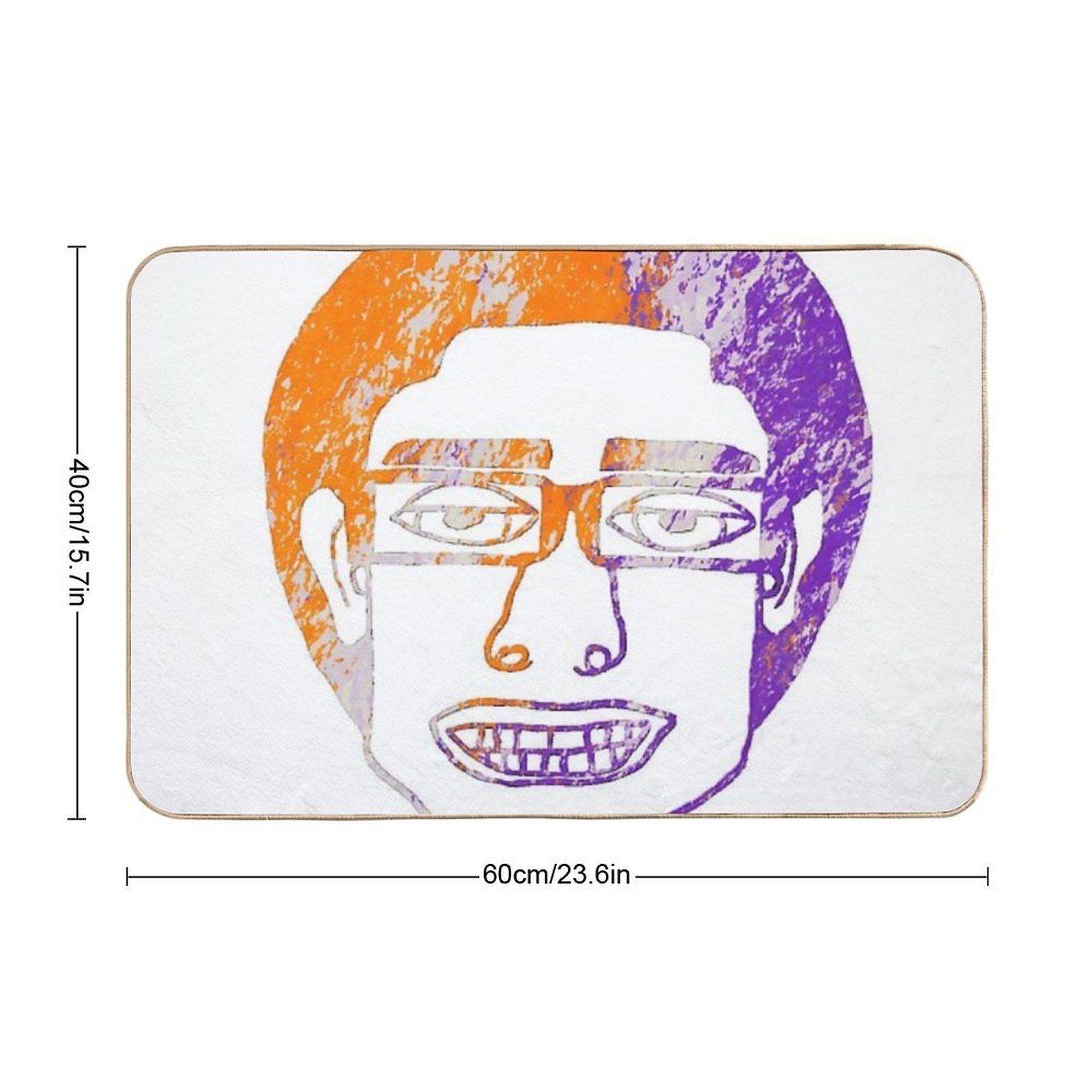 JumboInversePurpleOrangeWan  Anti-Trip Bath Mat