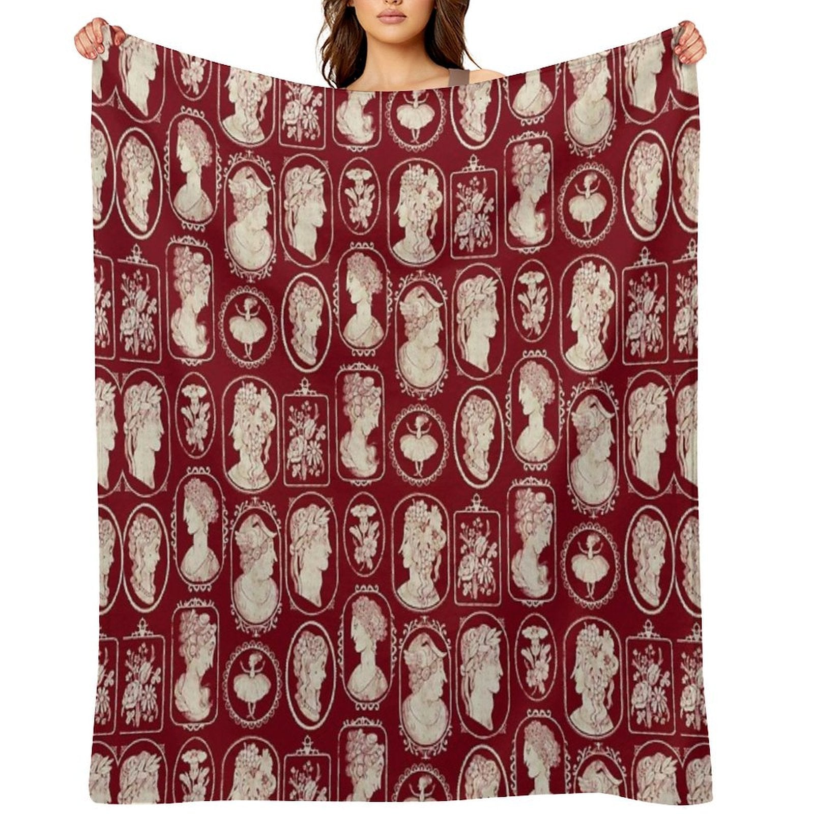 Cameos - Red Gift-ready Throw Blanket