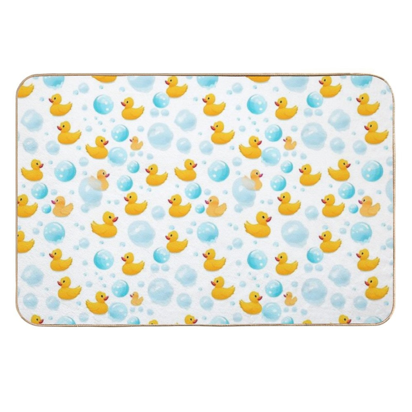 Bath-Time Duckies #1 (White BG)  Rapid-Drying Bath Mat