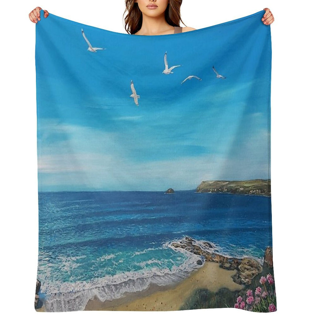 Summer at Polzeath Quick-dry Throw Blanket