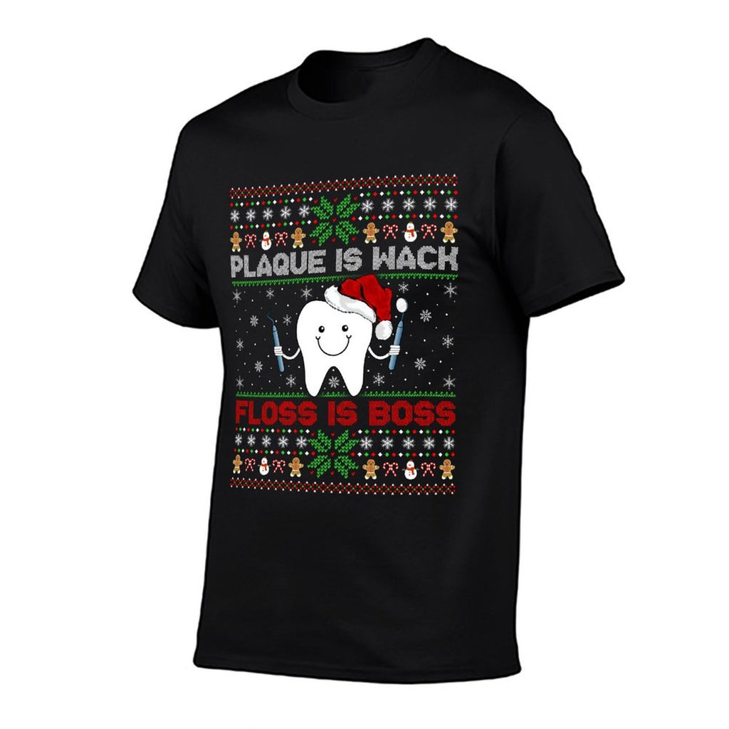 Dentist Plaque Wack Floss Is Boss Ugly Dentist Christmas Sweatshirt  Lightweight T-Shirt