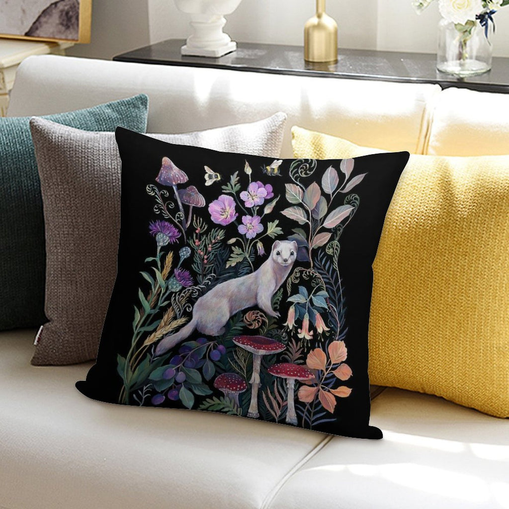 White Ermine Soft Bedroom Essential Throw Pillow