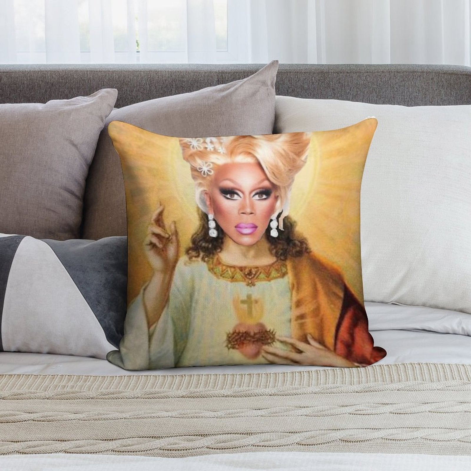 Drag Jesus Soft Style Accent Throw Pillow