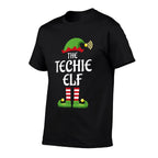 Techie Elf Family Matching Group Christmas  Easy-care T-Shirt