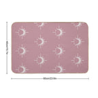 Cosmic Sun And Moon Design Soft Aesthetic In Muted Colors Deep Pink  High-Traffic Bath Mat