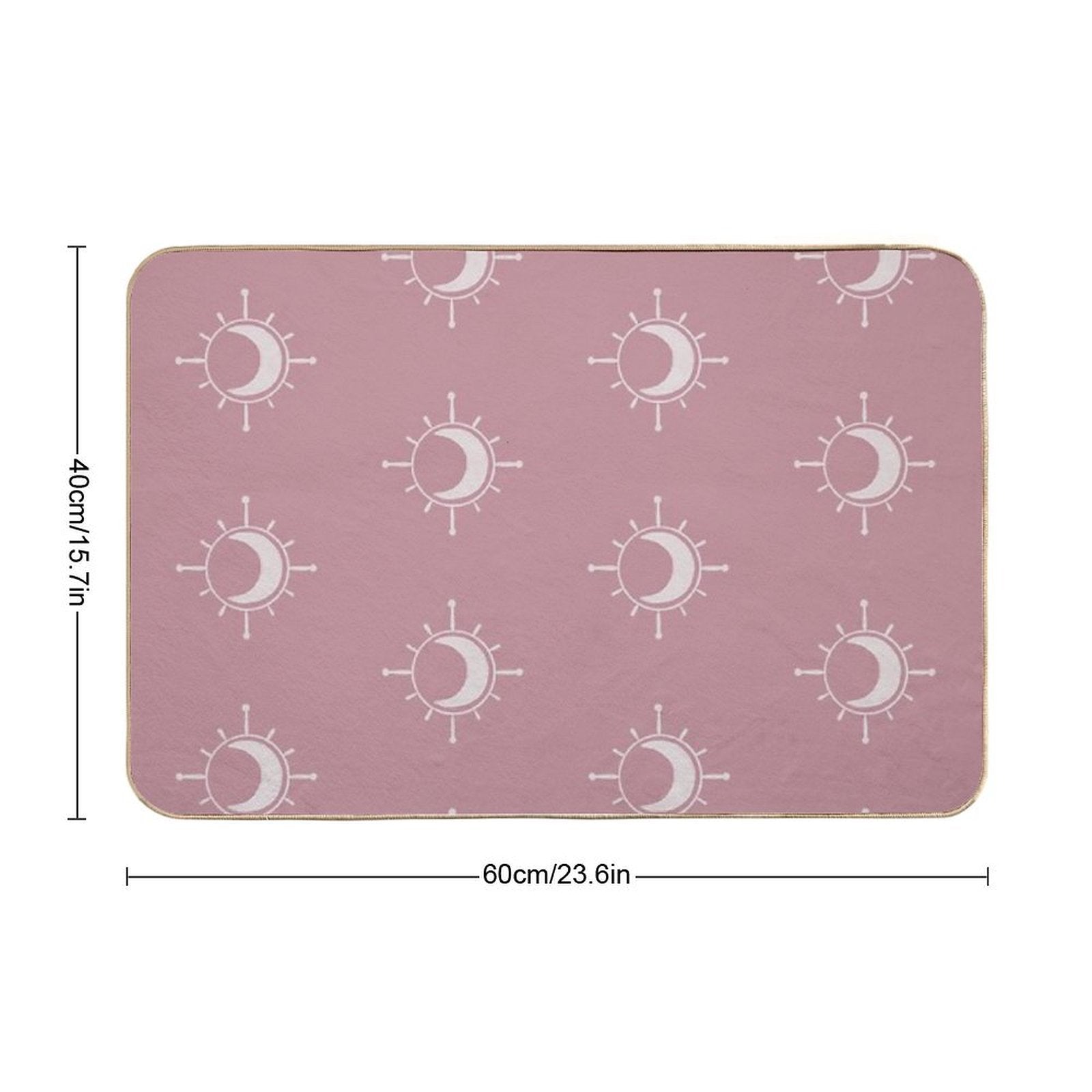 Cosmic Sun And Moon Design Soft Aesthetic In Muted Colors Deep Pink  High-Traffic Bath Mat