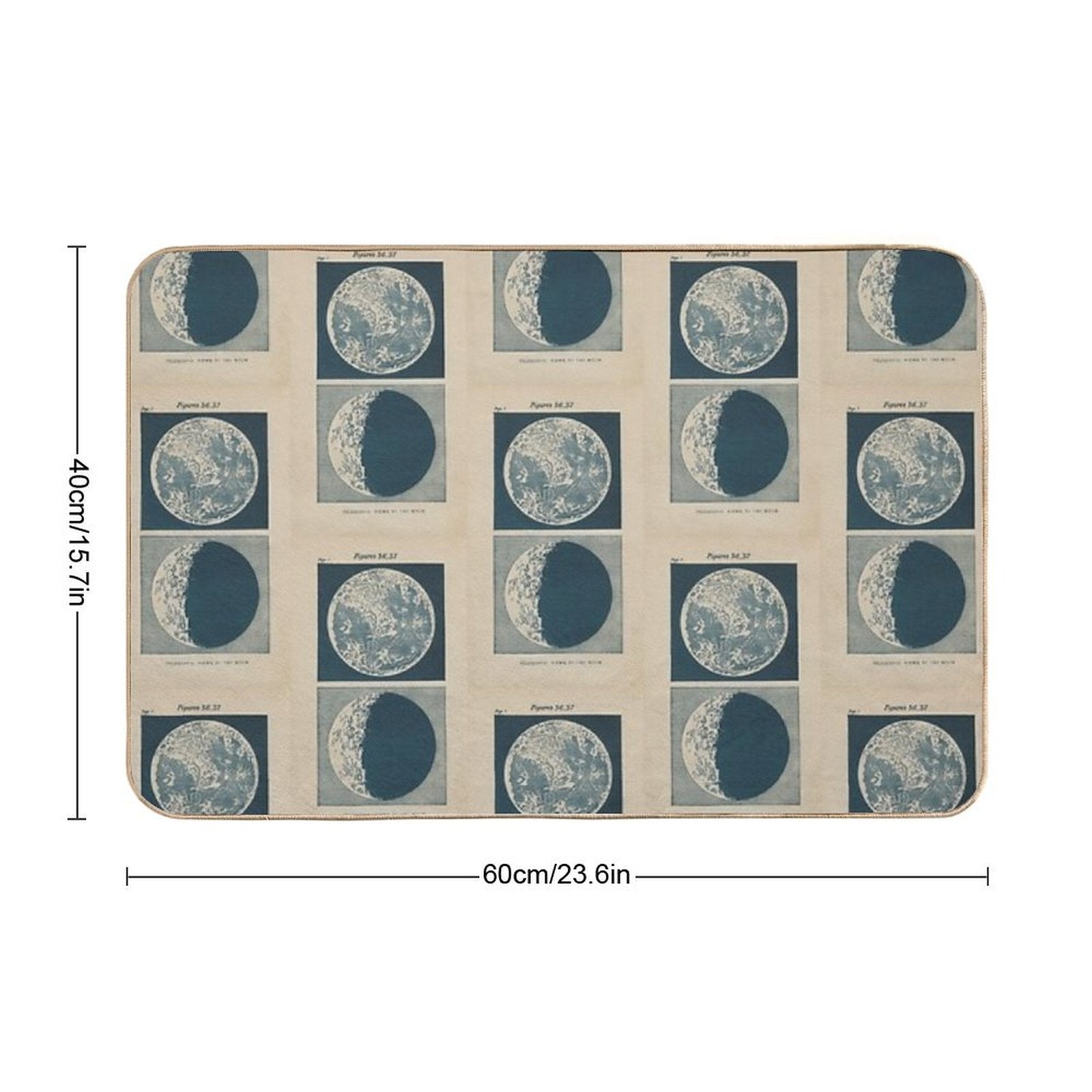 Full And Crescent Moon  Dirt-Trapping Bath Mat
