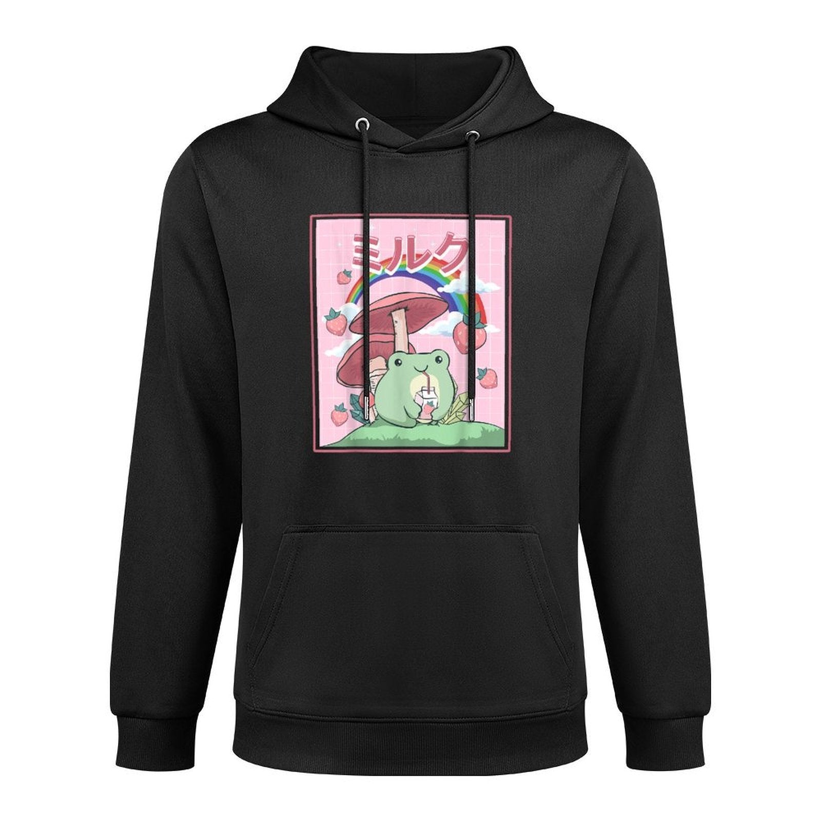 Cottagecore Aesthetic Kawaii Frog Frog Japanese Milk Shrink-Resistant Hoodie