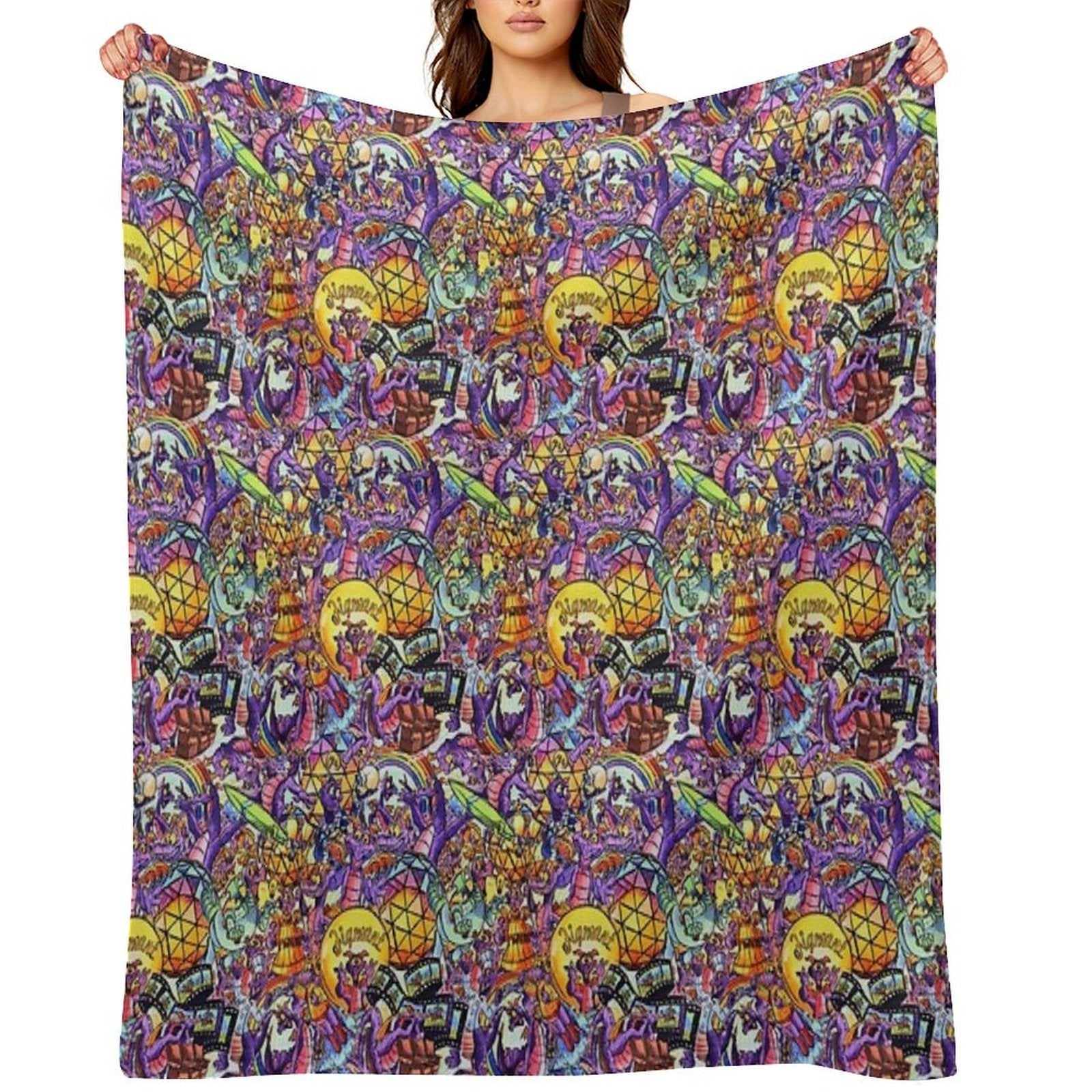 THE ORIGINAL Figment Collage Plush Throw Blanket