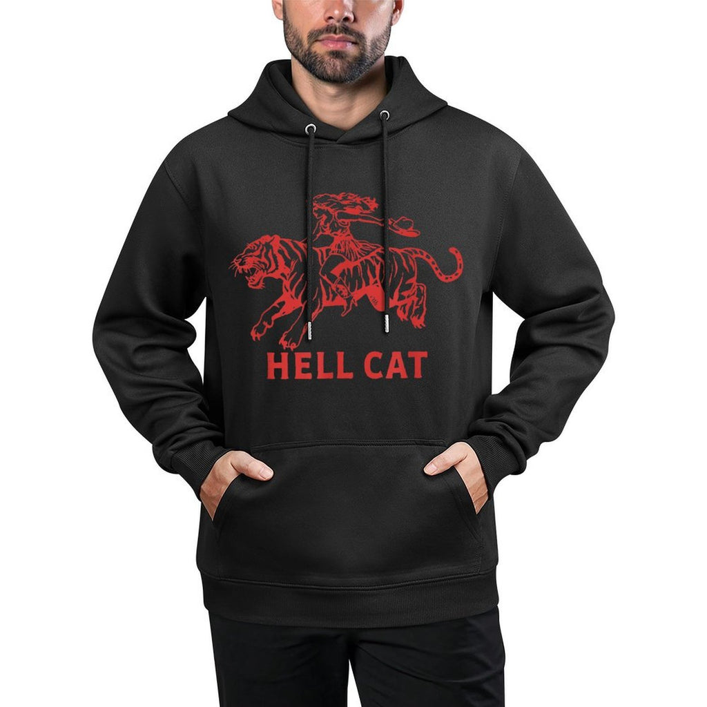 Cowgirl Riding Tiger Hell Cat Vintage Adjustable Hood Hoodie